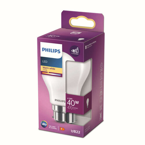 Philips Led Classic 40W A60 B22 WW FR x1