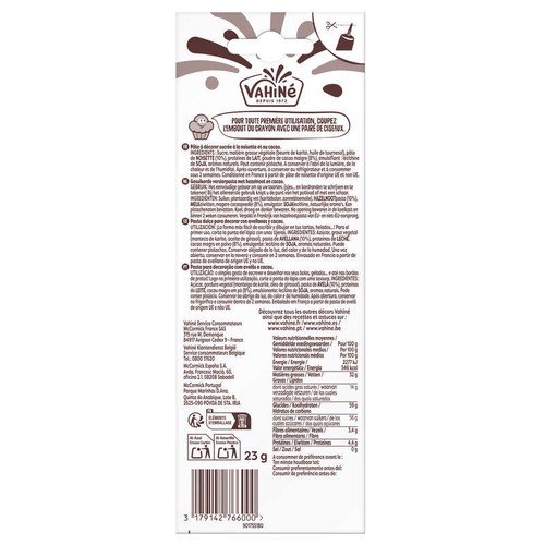 Vahiné Crayon pâtissier Goût Chocolat Noisette 23g