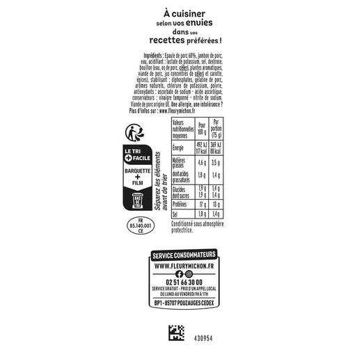 Fleury Michon Dés D'Épaule 2x75g
