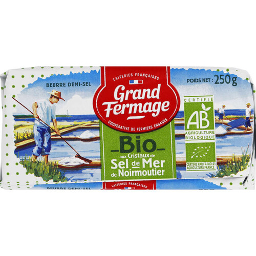 Grand Fermage beurre moulé au sel de Noirmoutier bio 250g