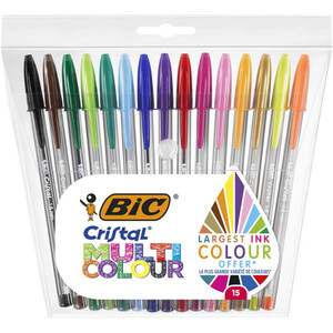 Bic 15 stylos billes - Crystal Multicolor