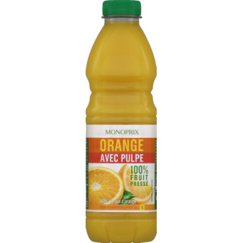 Monoprix Jus d'orange avec pulpe 100% fruit pressé 1L