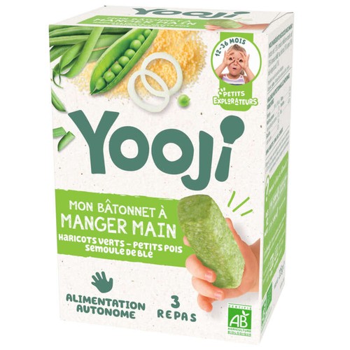 Yooji Bâtonnets à Manger Main Haricot Vert Semoule Bio 225g