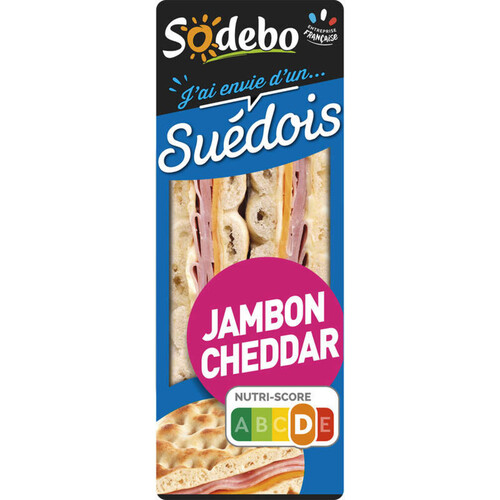Sodebo Sandwich Suédois jambon cheddar fondu 135g