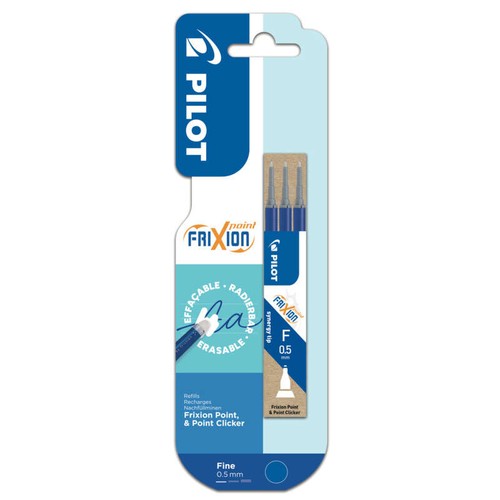 Pilot Recharges Effaçables Frixion Ball Pointe Fine Bleue x3