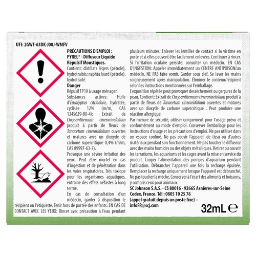 Pyrel Diffuseur Liquide Répulsif Moustiques 45 Nuits *1