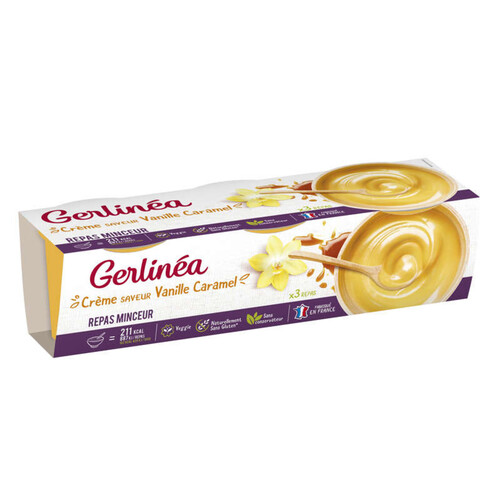 Gerlinéa Crème Repas Minceur, Saveur Vanille Caramel 3 X 210G