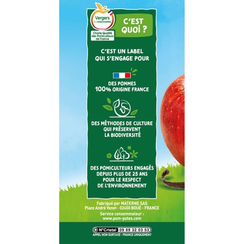 Pom'Potes Compotes Gourdes Pomme Vanille 12x90g
