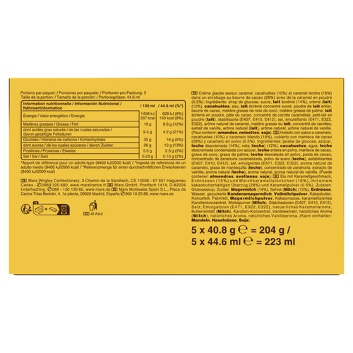 Snickers Gold Glacée x5 223ml 204g