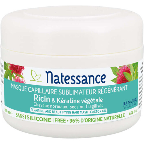 [Para] Natessance Masque Capillaire Régénérant Kératine et Ricin 200ml