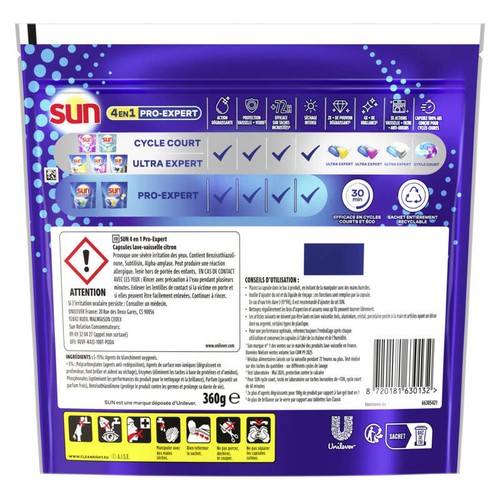 Sun Pro-Expert Capsules Lave-Vaisselle Citron x 24