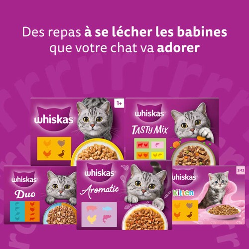 Whiskas Sachets fraîcheur la carte mixte en gelée pour chat adulte 48x85g