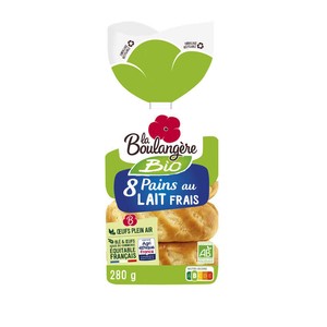 La Boulangère Pains au lait Bio x8 280g