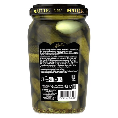Maille L'Original Cornichons Extra-Fins Bocal 380g
