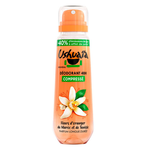 Ushuaia Déodorant Spray Compressé 48h Fleur d'Oranger du Maroc 100ml