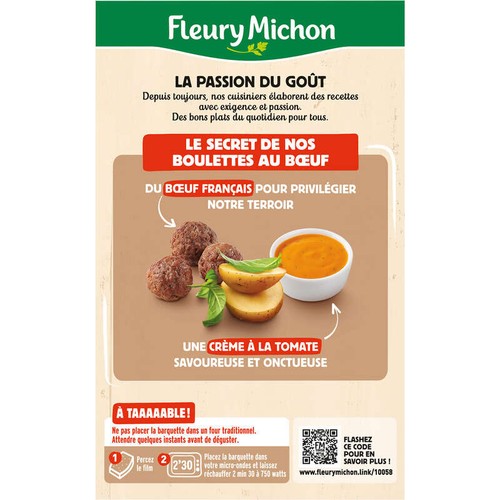 Fleury Michon Boulettes au boeuf Tomate Pomme de Terre 280g