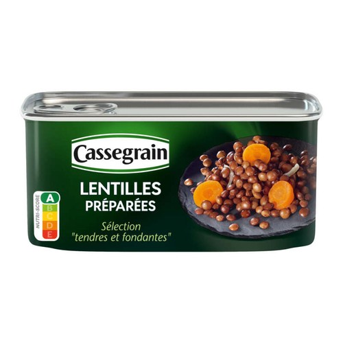 Cassegrain Lentilles Cuisinées Aux Oignons & Carottes 130g