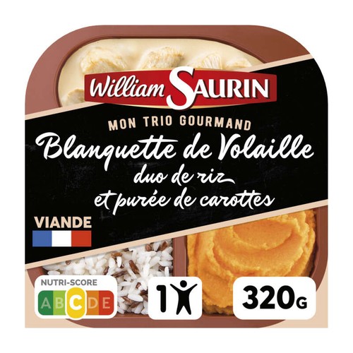 William Saurin Blanquette volaille duo de riz et purée de carottes 320g