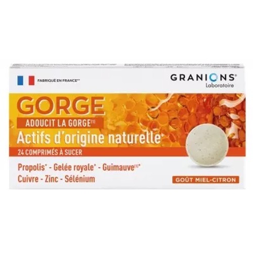 Granions Comprimés miel à Sucer Gorge x24 Comprimés