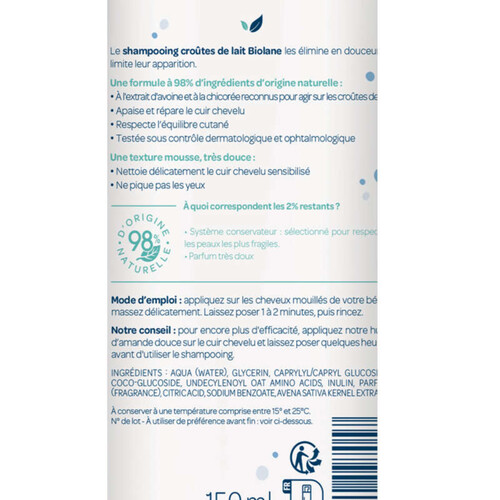 Biolane Shampooing croûtes de lait 150ml