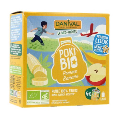 [Par Naturalia] Danival Pokibio Pomme Banane Bio 4x90g