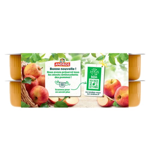 Andros Compote Pomme Nature 16x100g