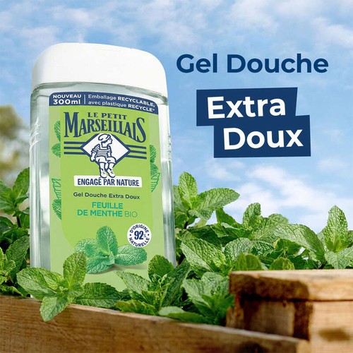 Le Petit Marseillais Gel Douche Extra Doux Feuille de menthe Bio 300ml