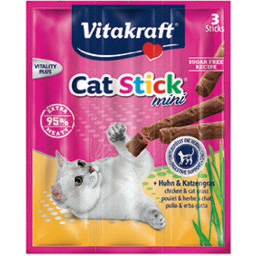 Vitakraft Sticks Poulet Et Herbe À Chat - Cat Stick Mini 3 x 18G