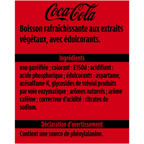 Coca-cola sans sucres 1,25l