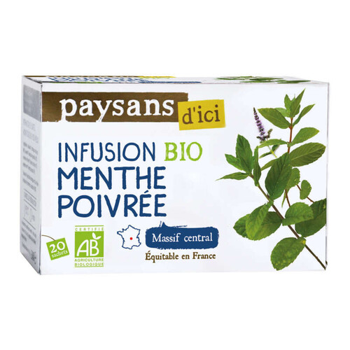 Paysans D'Ici Infusion Bio Menthe Poivrée X20 30G