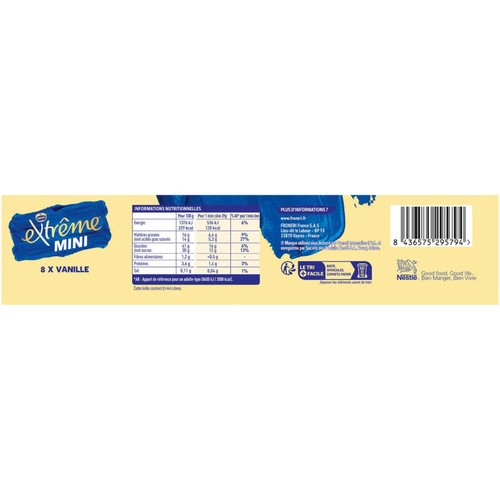 Nestlé Glaces Extrême Mini Vanille X8 312G