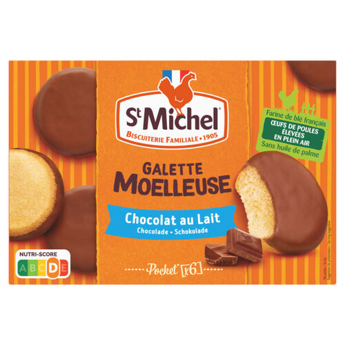 St Michel Galettes Moelleuses Chocolat Au Lait Sachets Individuels X6- 180G