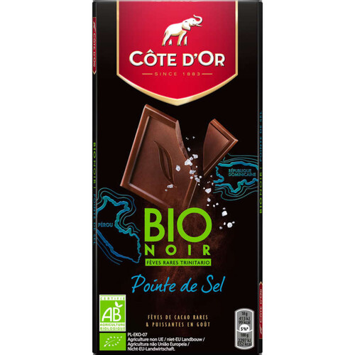 Côte d'Or Tablette Chocolat Noir à la Pointe de Sel Bio 90g