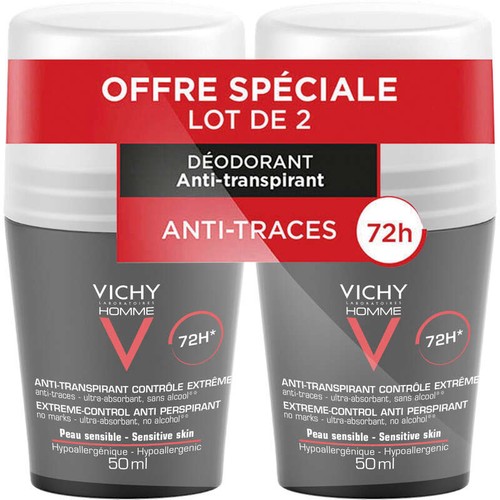 Vichy Homme Déodorant Anti-Transpirant extrême contrôle 2*50ml