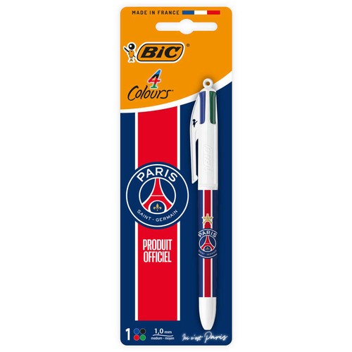 Bic  4 Couleurs Paris Saint-Germain  Rétractable et Rechargeable Pointe Moyenne x1