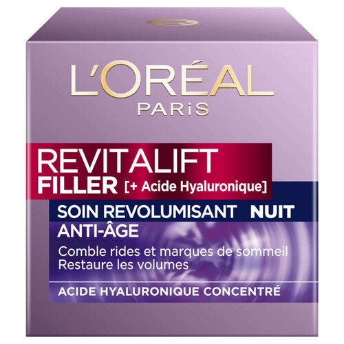L'Oréal Paris Revitalift Filler Crème Visage Anti-Rides Nuit Revolumisant 50ml