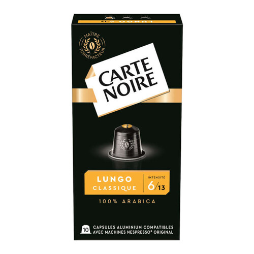 Carte Noire Capsules Aluminium Lungo Classique N°6 x10-55g