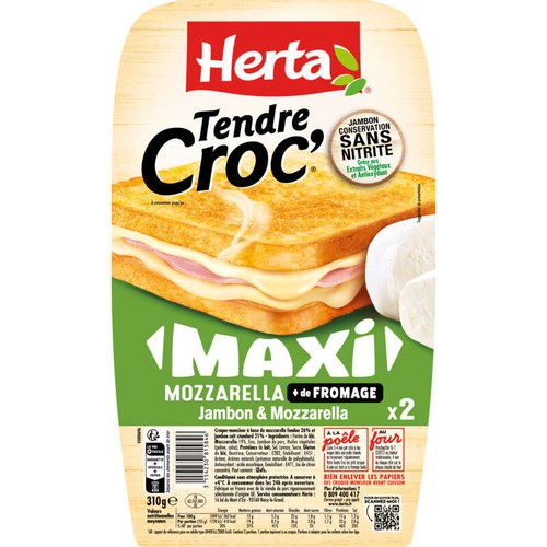 Herta Croque-Monsieur Maxi mozzarella x2 310g
