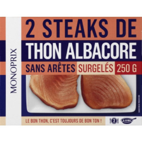Monoprix 2 Steaks de Thon albacore 250g