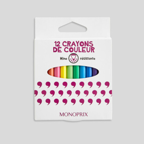 Monoprix Maison 12 Mini Crayons De Couleurs