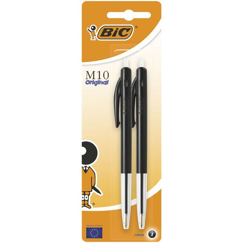 Bic Stylos Bille Rétractable M10 Encre Noire x2