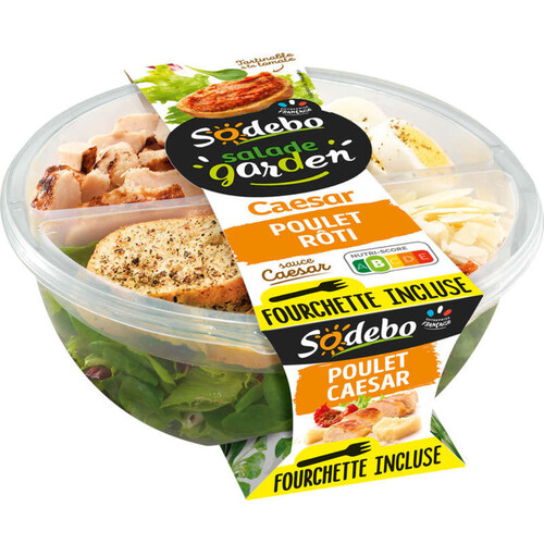 Sodebo Salade Garden Poulet Caesar 240g