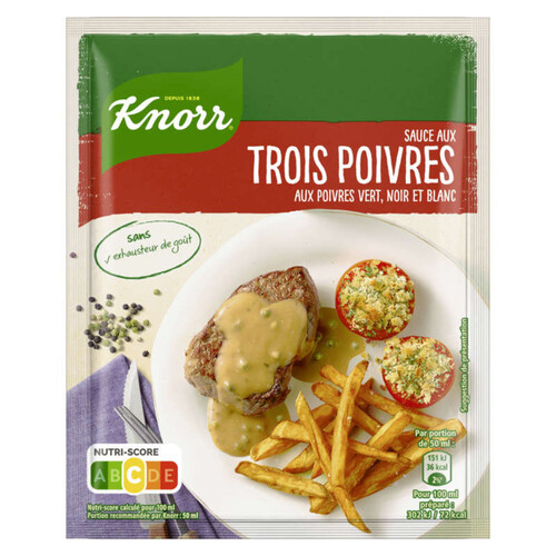 Knorr Sauce Déshydratée Poivres Vert Noir et Blanc 32g