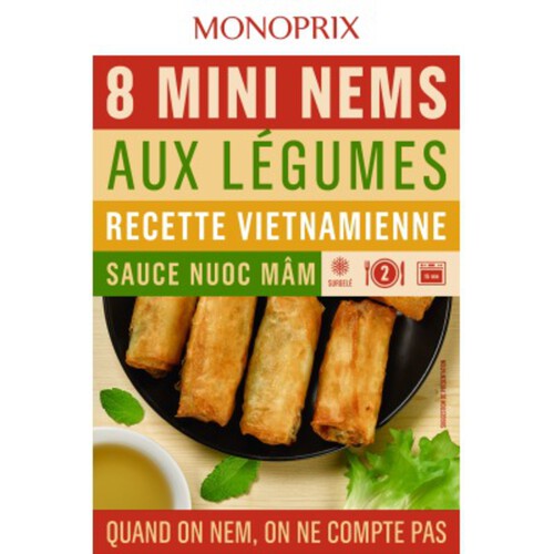 Monoprix mini nems aux légumes sauce nuoc mâm x8 220g