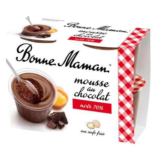 Bonne Maman Mousse au chocolat noir intense 4x50g