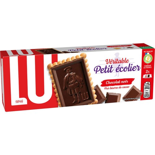 Lu Petit Écolier Petit Beurre Biscuits nappés au Chocolat Noir 150g