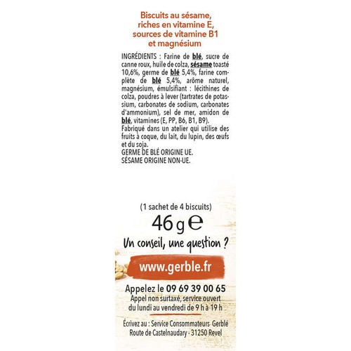 Gerble 4 Biscuits Sésame 46g