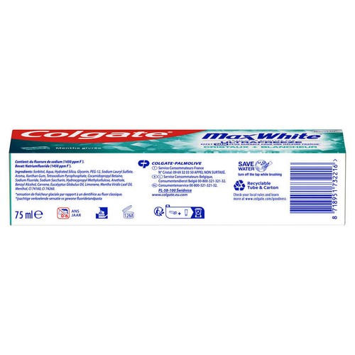 Colgate Max White Dentifrice Micro Crystals 75ml