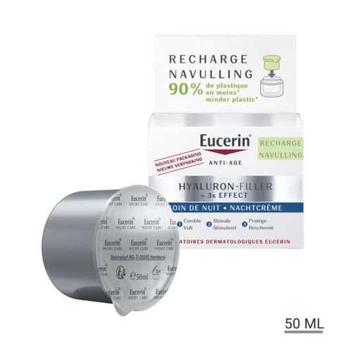 Eucerin Hyaluron-Filler + 3x Effect Soin de Nuit Recharge 50ml
