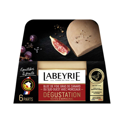 Labeyrie Bloc de foie gras de canard du sud ouest avec morceaux 200g